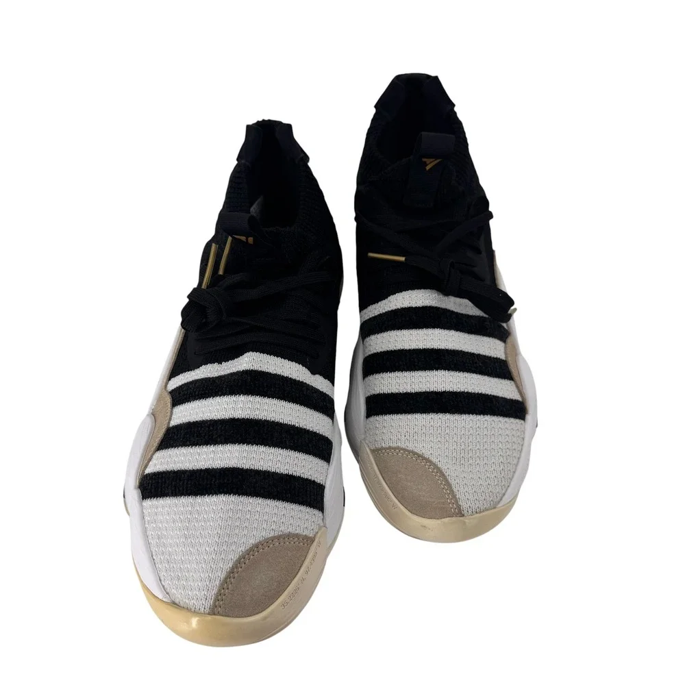 Adidas Trae Young 2.0 Basketball Shoes Mens 13 Black White Striped Gold H68999